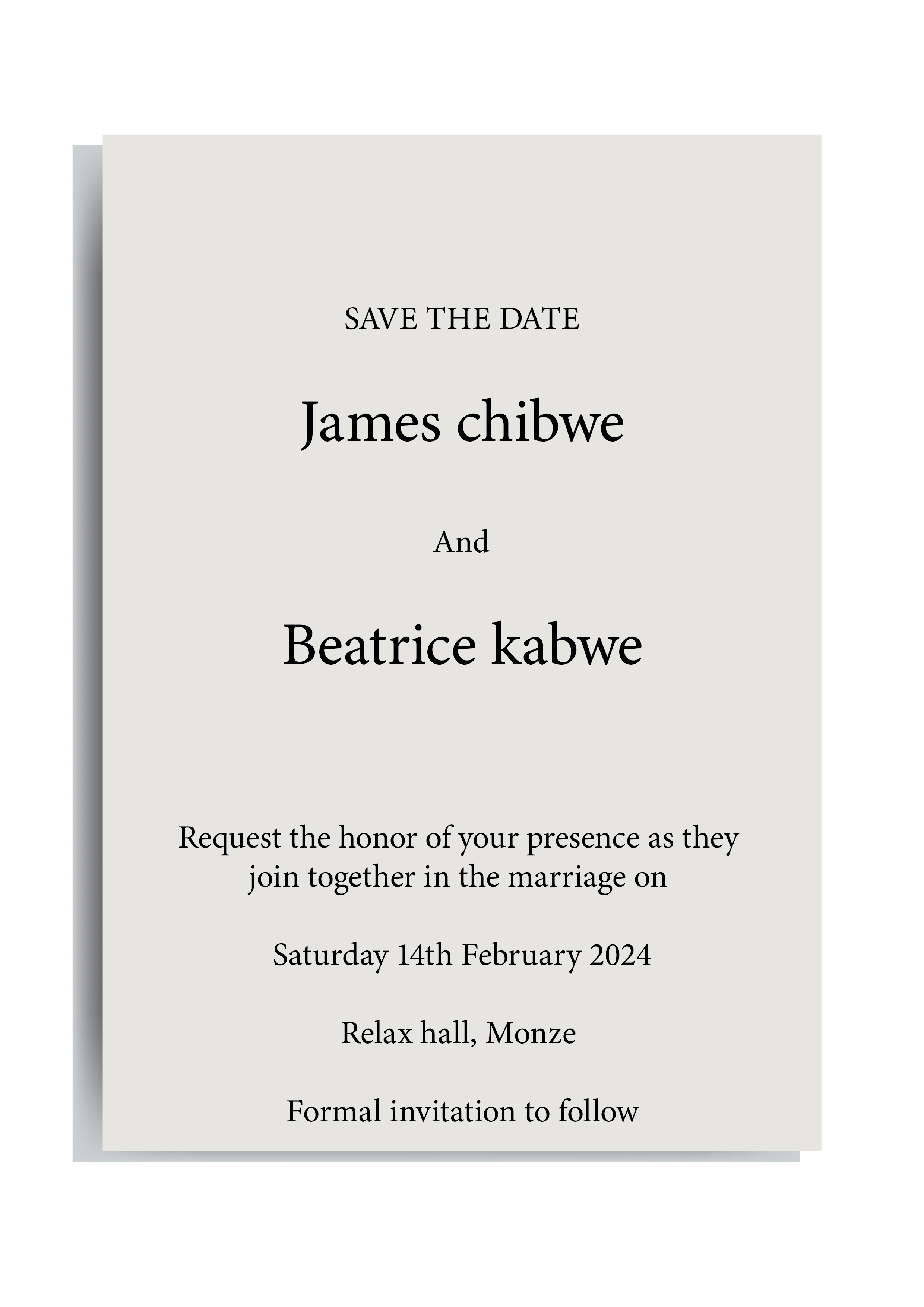 Menu Card
